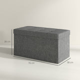 easycomfort easycomfort panca contenitore pieghevole da 84l coperchio imbottito e rivestimento in tessuto 76x38x38cm grigio scuro