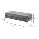 easycomfort easycomfort panca fondo letto a 2 strati in tessuto effetto velluto e acciaio 121x50 5x46 5 cm grigio scuro e oro