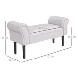 easycomfort easycomfort panca fondo letto con braccioli arrotolati panca imbottita per camera da letto grigio 102x36x51cm ean 8054144135427