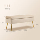 easycomfort easycomfort panca fondoletto imbottita da 30 5l con gambe affusolate in tessuto effetto velluto 102x35x43 cm beige