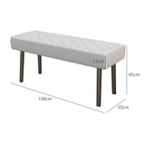 easycomfort easycomfort panca fondoletto imbottita in finta pelle trapuntata a diamante e gambe in acciaio 100x35x45cm grigio