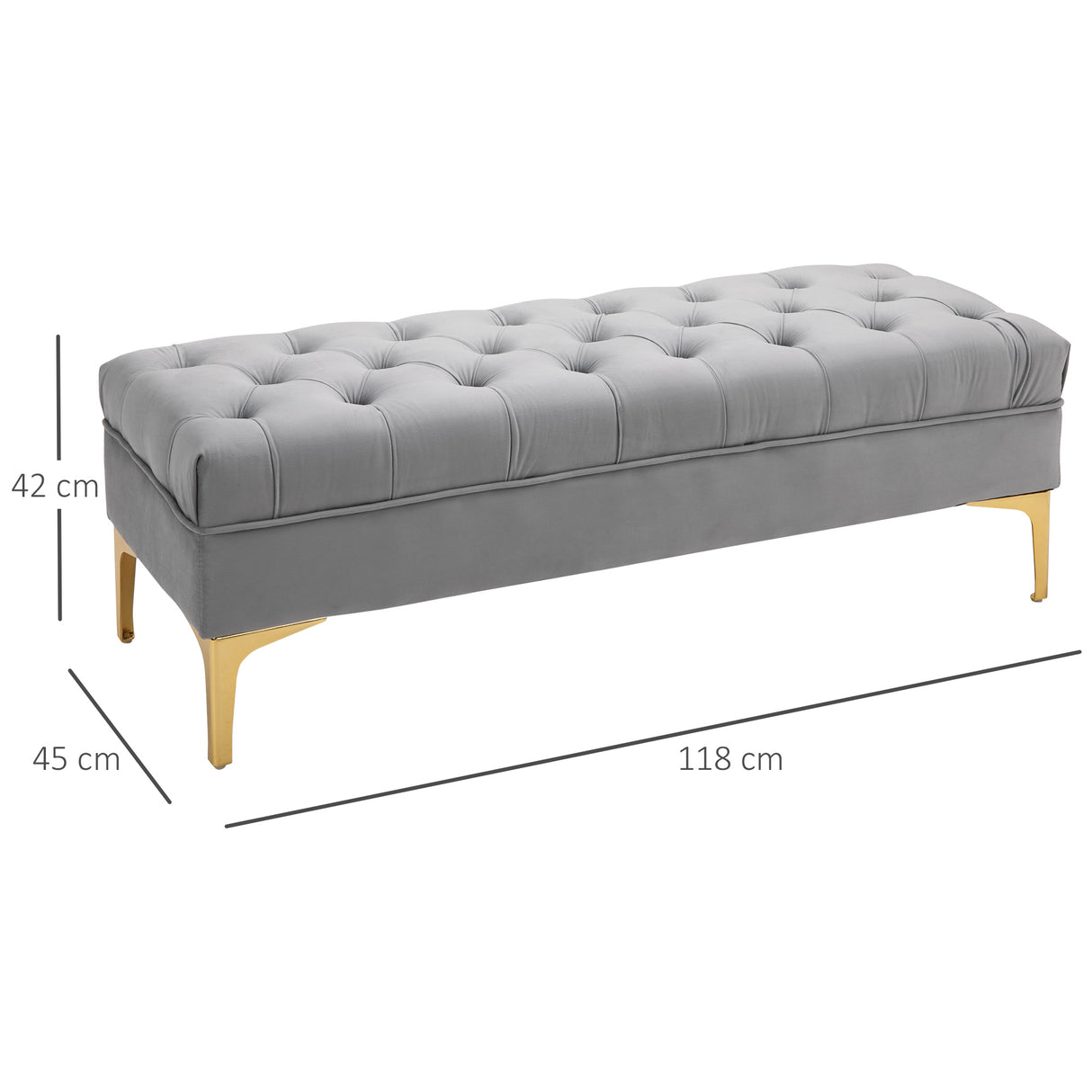 immagine-3-easycomfort-easycomfort-panca-imbottita-fondoletto-in-tessuto-vellutato-e-base-in-metallo-dorato-118x45x42cm-grigio