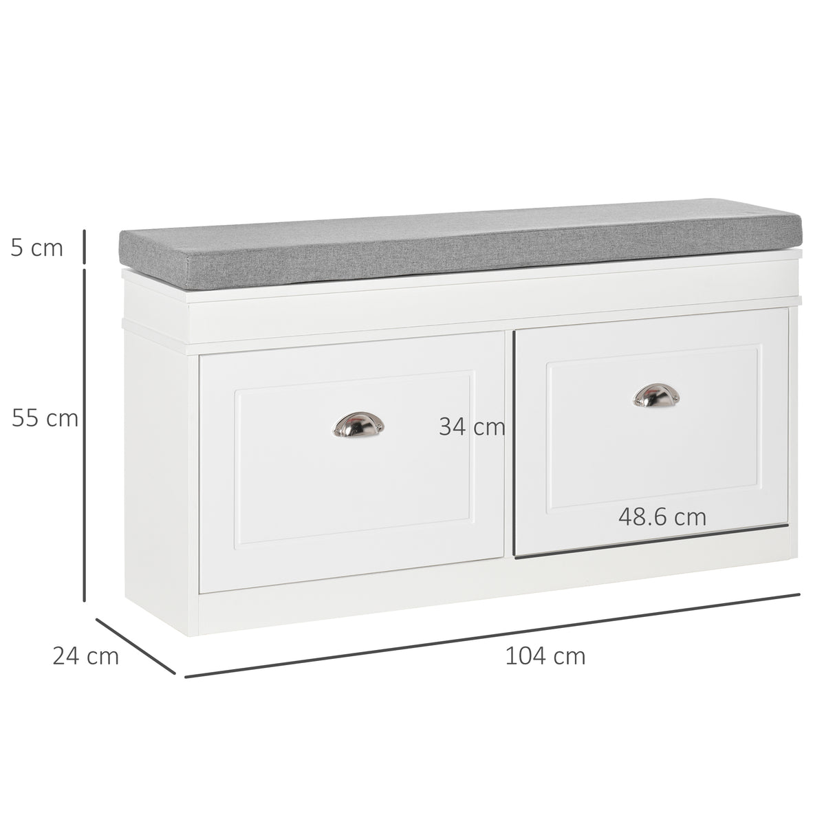 immagine-3-easycomfort-easycomfort-panca-scarpiera-salvaspazio-in-legno-con-cuscino-2-cassetti-con-mensola-regolabile-per-8-scarpe-104x24x55cm-bianco