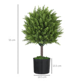 easycomfort easycomfort pianta finta albero cedro con vaso incluso per interno ed esterno altezza 55 cm verde