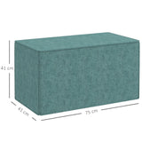easycomfort easycomfort poggiapiedi 2 in 1 con rivestimento rimovibile in tessuto effetto lino 75x41x41 cm verde