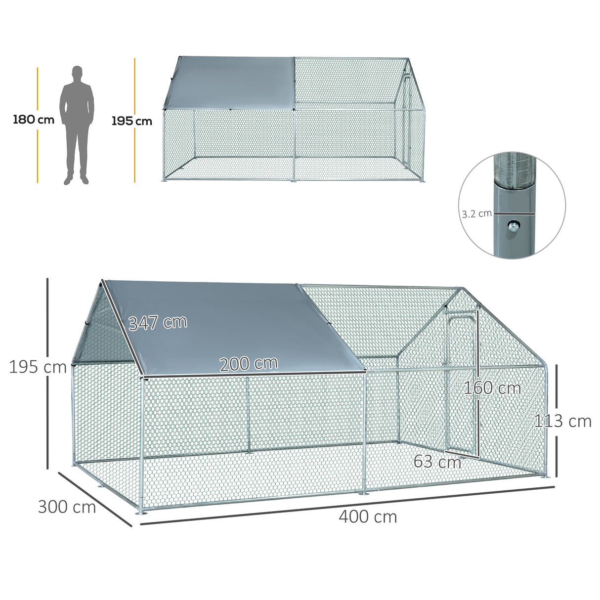 immagine-3-easycomfort-easycomfort-pollaio-per-galline-da-esterno-in-metallo-con-copertura-in-tessuto-oxford-300x400x195-cm-argento