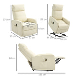 easycomfort easycomfort poltrona alzapersona con telecomando e schienale reclinabile a 145 similpelle color crema