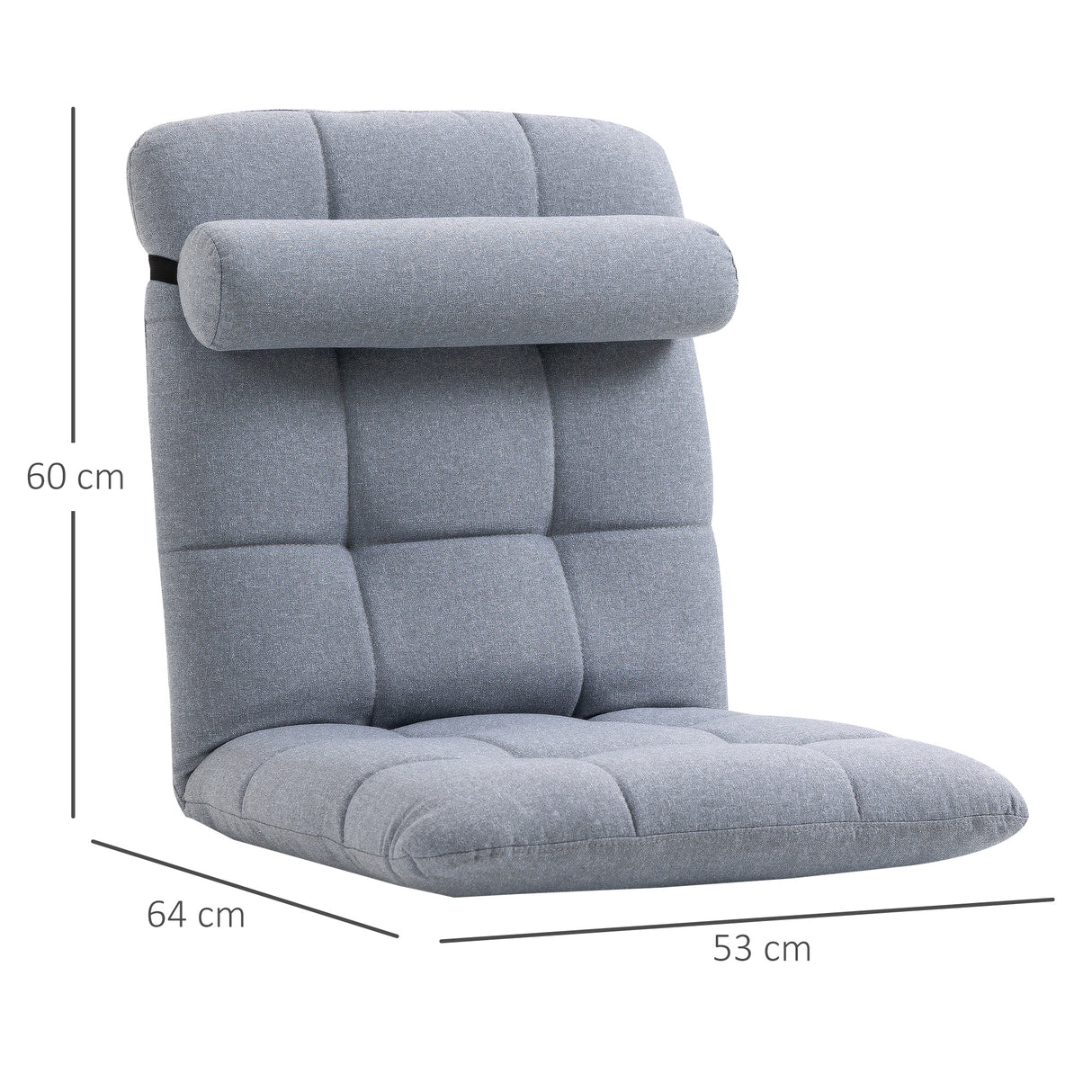 immagine-3-easycomfort-easycomfort-poltrona-letto-singolo-con-altezza-regolabile-in-5-livelli-e-cuscino-rimovibile-53x64x60-cm-grigio