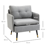 easycomfort easycomfort poltrona moderna in tessuto con seduta imbottita e gambe in acciaio 76x68x80 cm grigio