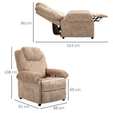 easycomfort easycomfort poltrona relax reclinabile manuale in tessuto con poggiapiedi estraibile e tasca laterale beige