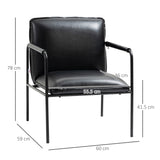 immagine-3-easycomfort-easycomfort-poltroncina-da-camera-imbottita-stile-industriale-similpelle-pu-e-acciaio-60x59x78cm-nero