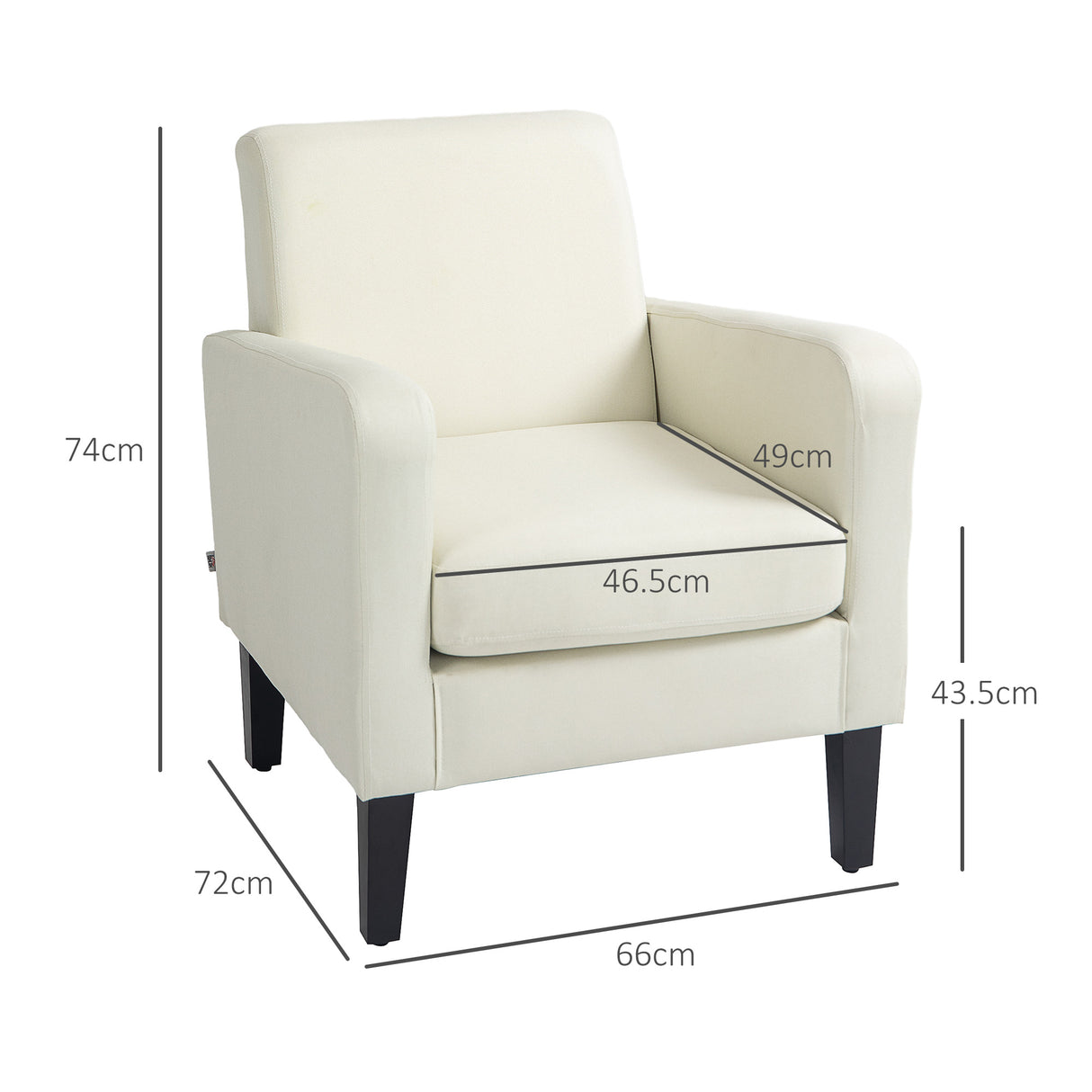 easycomfort easycomfort poltroncina da camera moderna in tessuto con braccioli 66x72x74 cm crema