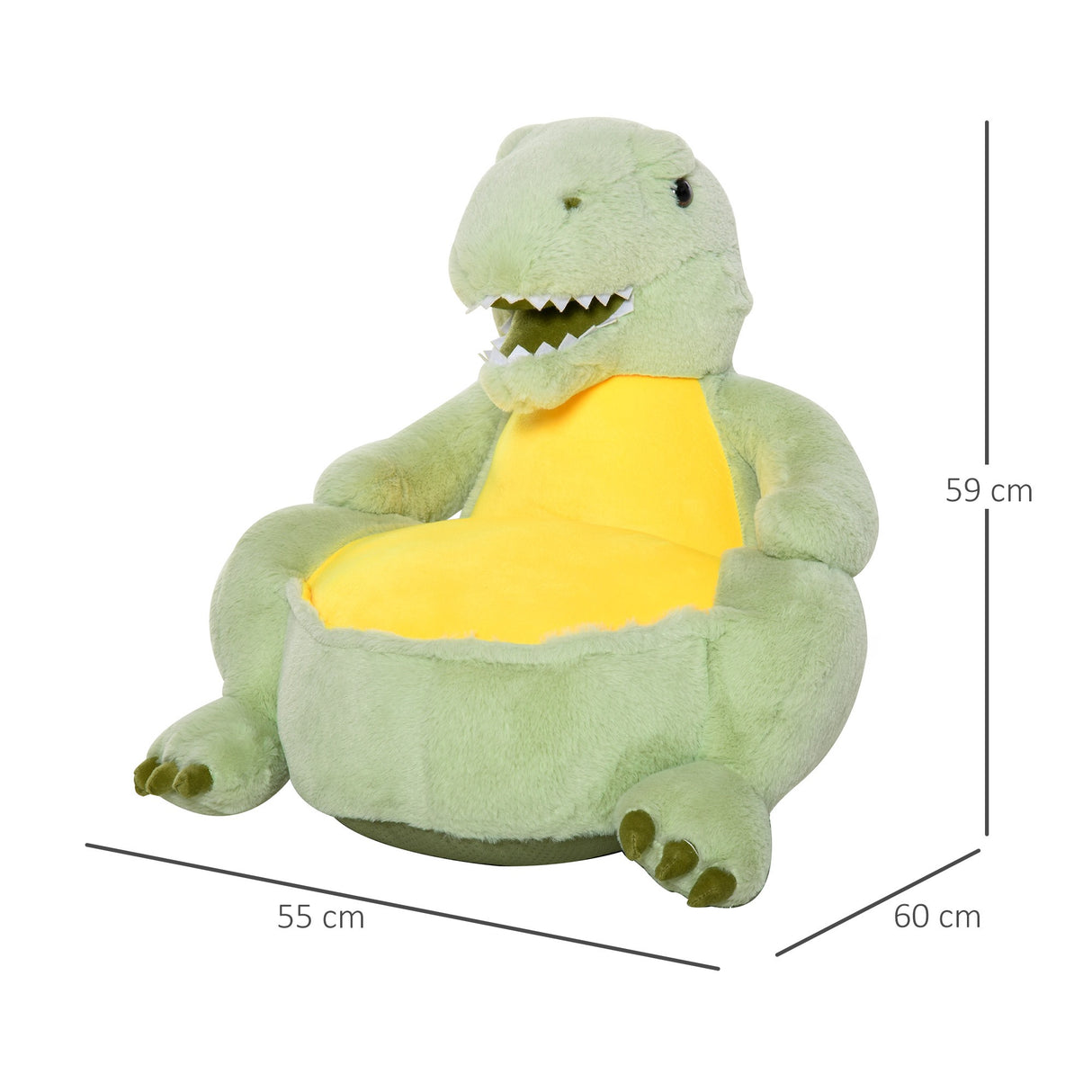 immagine-3-easycomfort-easycomfort-poltroncina-per-bambini-forma-dinosauro-in-peluche-con-base-antiscivolo-poltrona-per-cameretta-verde-60x55x59cm