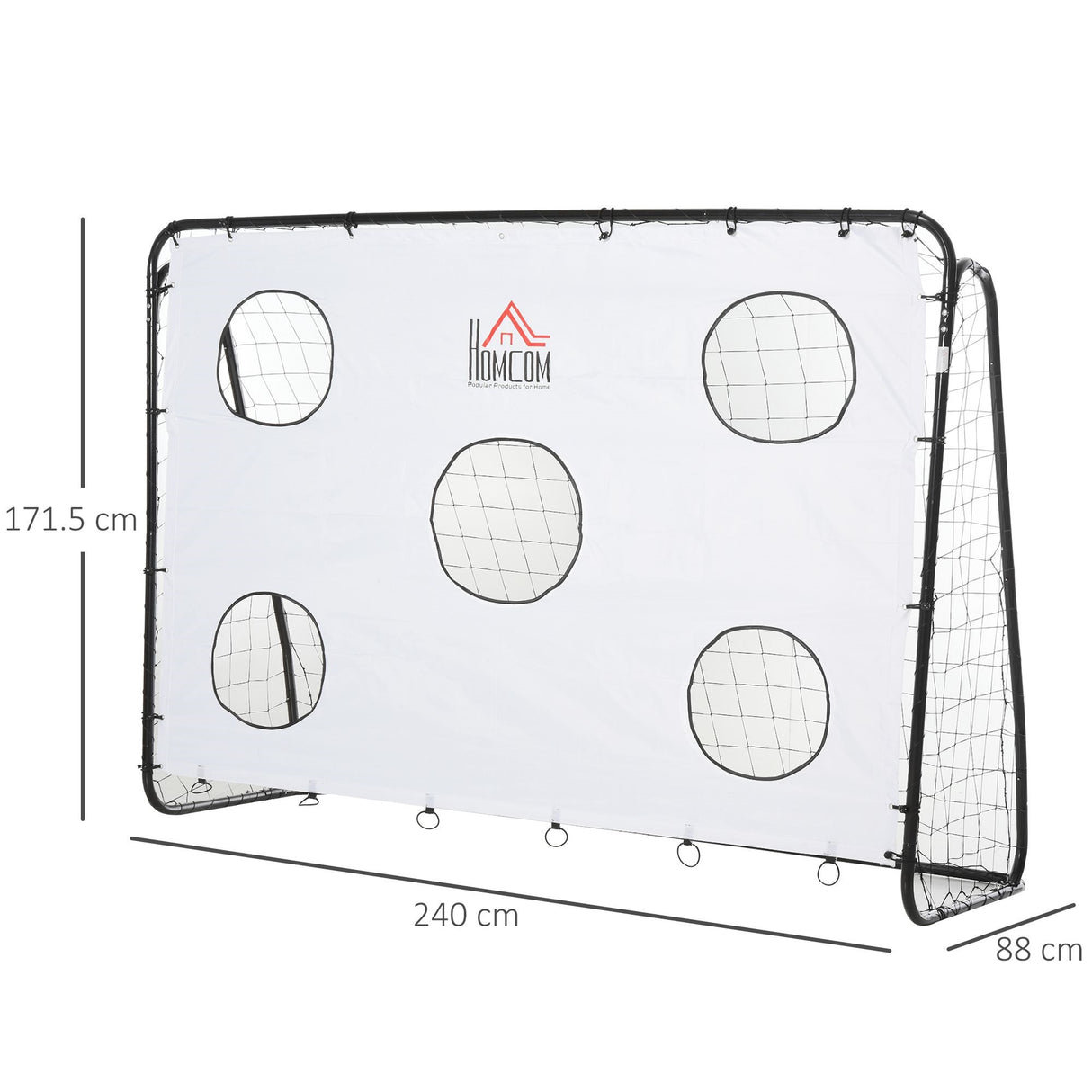 immagine-3-easycomfort-easycomfort-porta-da-calcio-per-bambini-e-adulti-rete-in-pe-in-metallo-oxford-bianco-nero