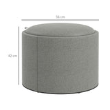 easycomfort easycomfort pouf contenitore effetto lino da 120 kg max con vassoio a ribalta in mdf 56x56x42 cm grigio