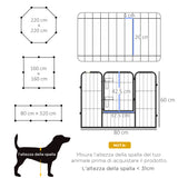 easycomfort easycomfort recinto per cani a 8 pezzi modulabili per interno ed esterno in acciaio 80x60 cm nero