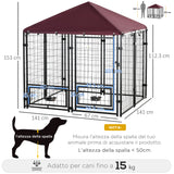 immagine-3-easycomfort-easycomfort-recinto-per-cani-da-esterno-con-serratura-2-ciotole-girevoli-e-copertura-rimovibile-nero-e-rosso