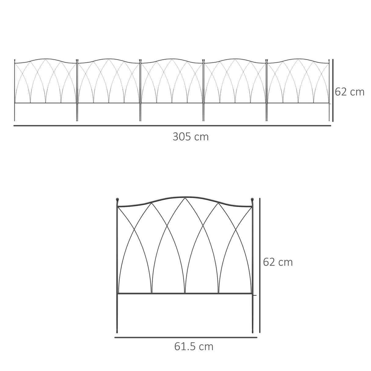 easycomfort easycomfort recinzione esterna a 5 pannelli in metallo con lacci 305x62 cm nera