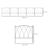 easycomfort easycomfort recinzione esterna a 5 pannelli in metallo con lacci 305x62 cm nera