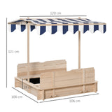 immagine-3-easycomfort-easycomfort-sabbiera-per-bambini-in-legno-con-tettuccio-parasole-panca-e-coperchio-106x106x121cm-bianco-e-blu