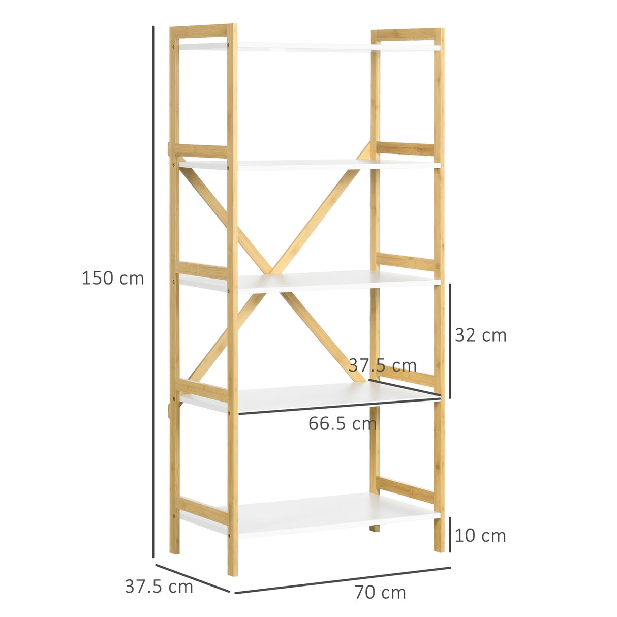 immagine-3-easycomfort-easycomfort-scaffalatura-a-5-piani-in-bamboo-e-mdf-mobile-libreria-per-soggiorno-cucina-e-camera-da-letto-70x37-5x150-cm