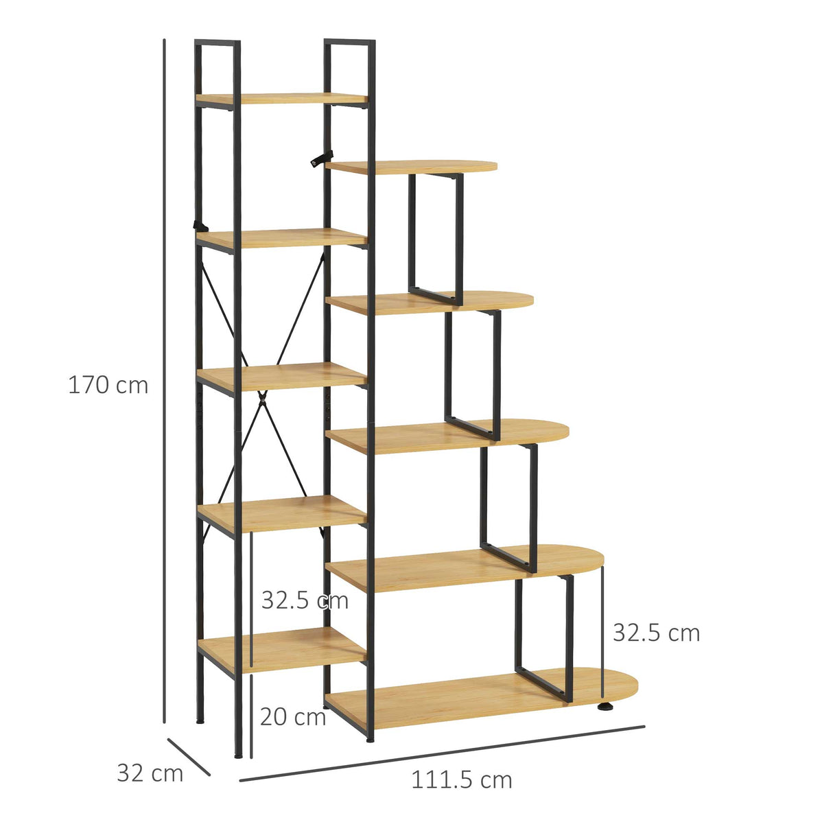 immagine-3-easycomfort-easycomfort-scaffale-libreria-a-10-livelli-stile-industriale-in-truciolato-e-acciaio-111-5x32x170-cm