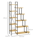 immagine-3-easycomfort-easycomfort-scaffale-libreria-a-10-livelli-stile-industriale-in-truciolato-e-acciaio-111-5x32x170-cm