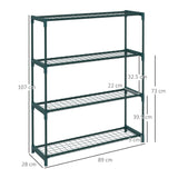 easycomfort easycomfort scaffale porta piante a 4 livelli da esterno e interno in acciaio 89x28x107cm verde