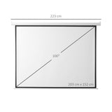 easycomfort easycomfort schermo per proiettore 100 pollici formato 43 regolabile con telecomando schermo di proiezione motorizzato compatto 203x152 cm bianco ean 8054144130989