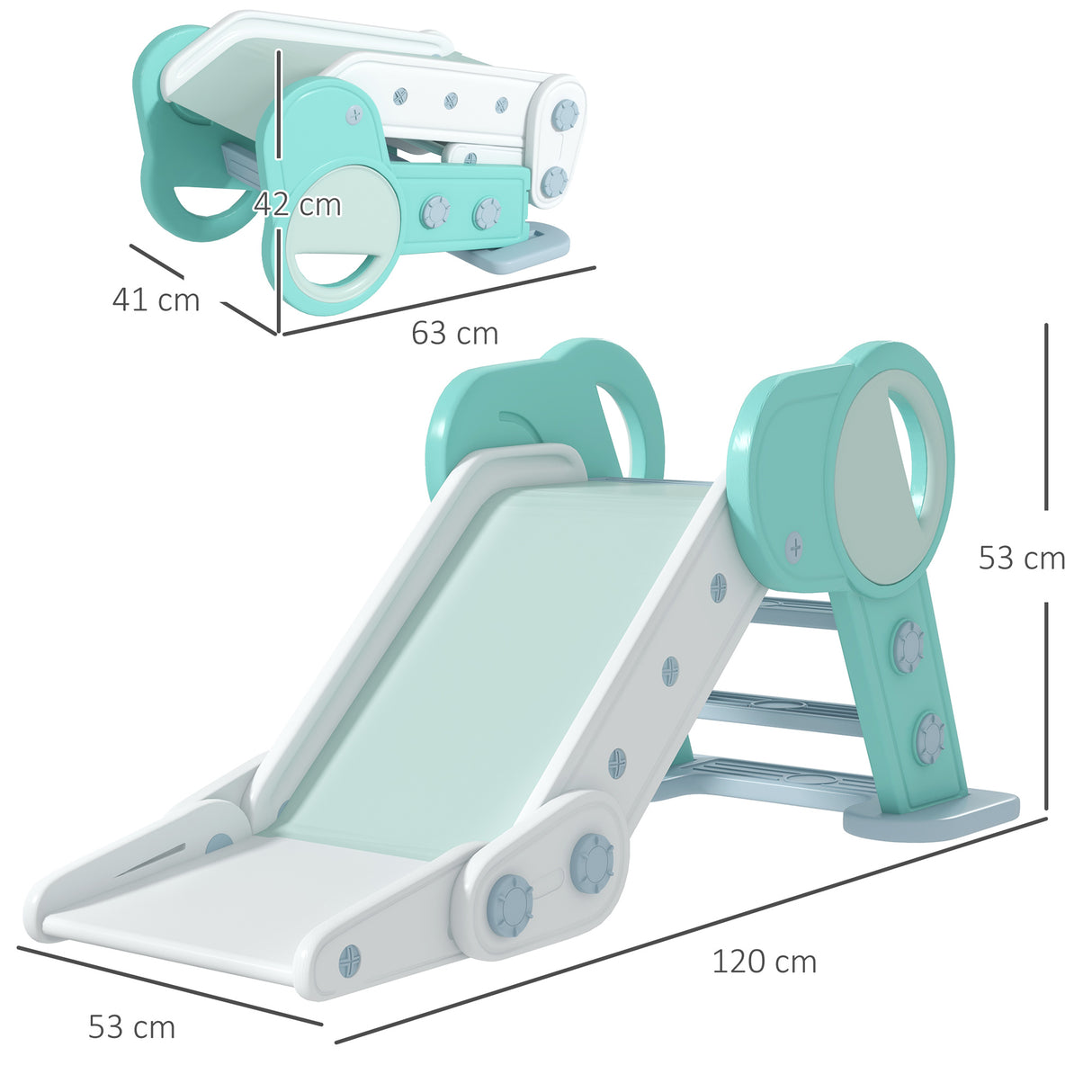 immagine-3-easycomfort-easycomfort-scivolo-per-bambini-pieghevole-in-plastica-eta-18-mesi-3-anni-102x53x53cm-verde