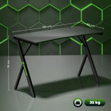 easycomfort easycomfort scrivania gaming con luci led rgb regolabili e gambe a k in legno e acciaio 120x60x75 cm nero