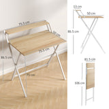 easycomfort easycomfort scrivania pieghevole con ripiano per monitor 81 5x62x86 5 cm legno e bianco