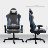 easycomfort easycomfort sedia da gaming reclinabile a 150 con funzione dondolo in tessuto effetto lino 66x53x128 138 cm grigio