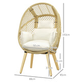 easycomfort easycomfort sedia da giardino a uovo in rattan pe e acciaio con seduta imbottita e poggiatesta 88x85x143 cm
