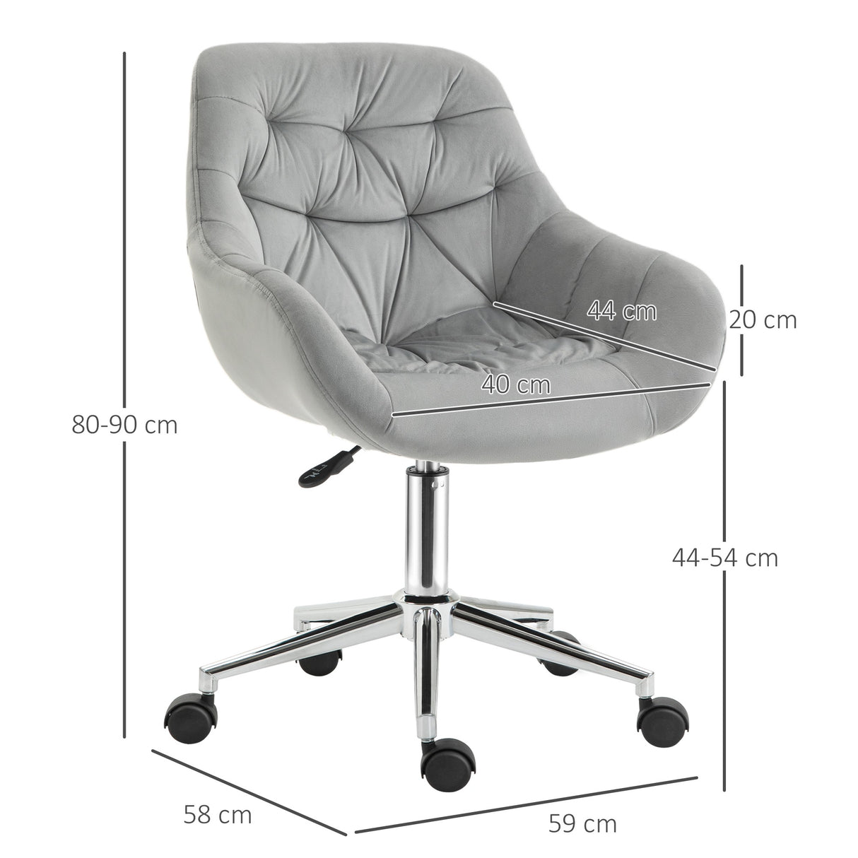 immagine-3-easycomfort-easycomfort-sedia-da-ufficio-ergonomica-girevole-con-altezza-regolabile-e-ruote-rivestimento-in-velluto-grigio