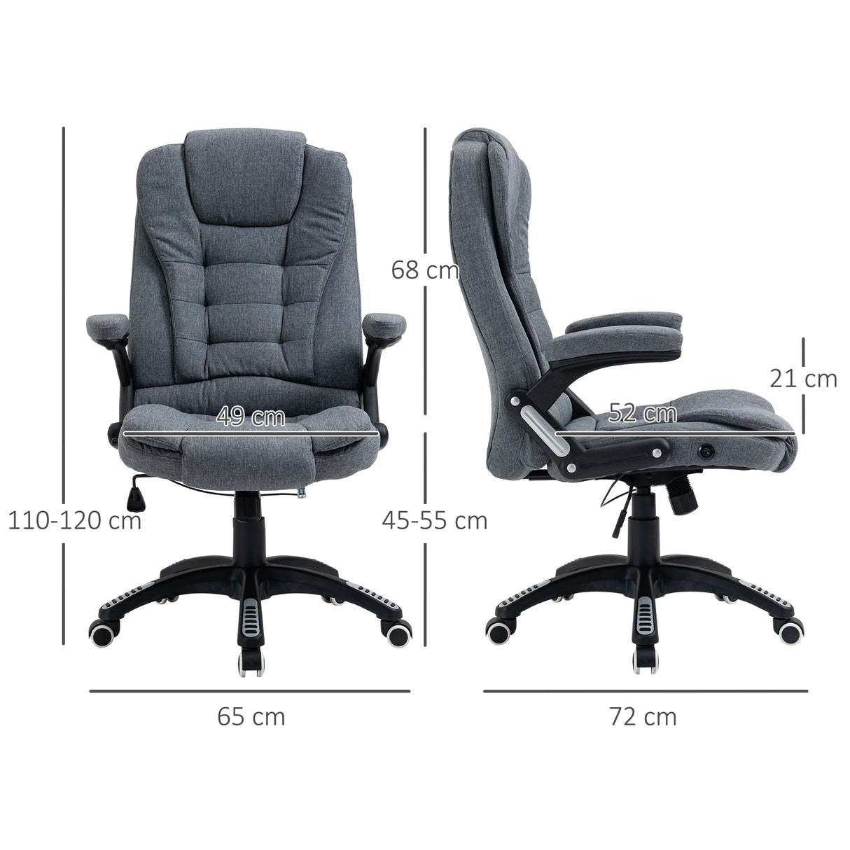 immagine-3-easycomfort-easycomfort-sedia-da-ufficio-ergonomica-reclinabile-altezza-regolabile-e-dondolamento-poltrona-girevole-con-ruote-65x72x110-120cm-grigio