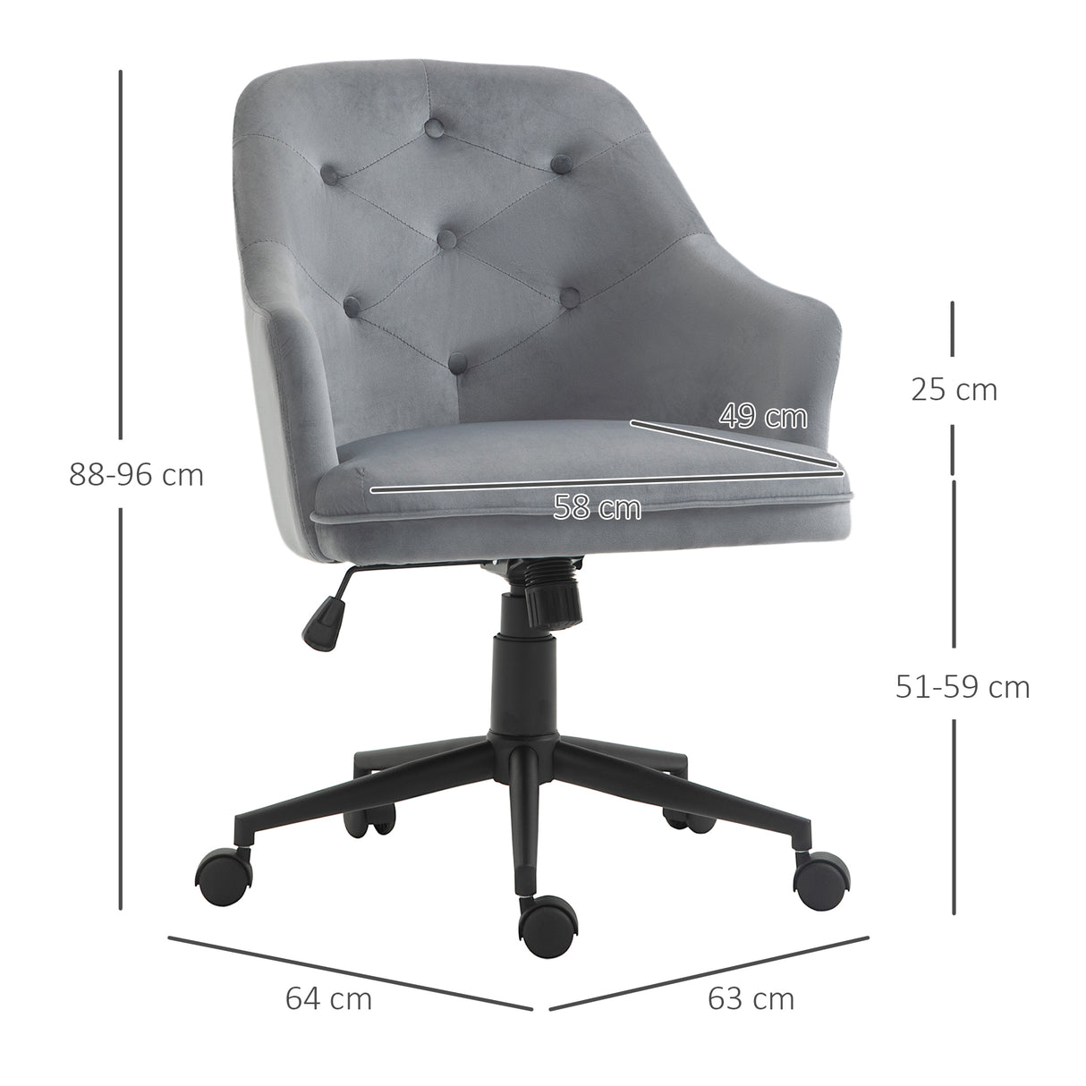 immagine-3-easycomfort-easycomfort-sedia-da-ufficio-girevole-ergonomica-con-ruote-e-altezza-regolabile-rivestimento-in-velluto-63x64x88-96cm-grigio