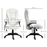 easycomfort easycomfort sedia da ufficio massaggiante e regolabile con telecomando in tessuto teddy 67x74x107 116 cm bianco