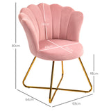 easycomfort easycomfort sedia moderna ergonomica con schienale a petalo vellutato rosa e gambe incrociate oro 69x64x80 cm