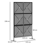 easycomfort easycomfort separe divisorio da esterno decorativo e traliccio per rampicanti 122x45x198 cm nero