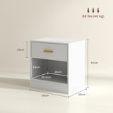 easycomfort easycomfort set 2 comodini moderni in legno con cassetto e ripiano aperto 39x28x41 cm bianco