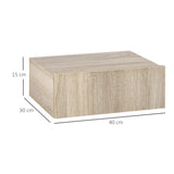 easycomfort easycomfort set 2 comodini sospesi in legno design moderno 40x30x15cm color legno