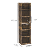 easycomfort easycomfort set 2 librerie scaffale porta cd a 6 ripiani ad altezza regolabile in legno 21x19 2x88 3 cm marrone