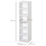 easycomfort easycomfort set 2 librerie scaffale porta cd e dvd a 12 ripiani totali per 204 cd in legno 21x22 5x88 5 cm bianco