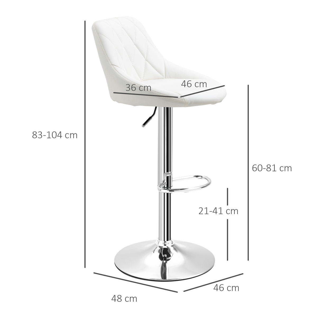 immagine-3-easycomfort-easycomfort-set-2-sgabelli-da-bar-altezza-regolabile-con-base-in-metallo-e-seduta-in-pelle-pu-sgabelli-moderni-con-schienale-e-poggiapiedi-46x48x83-104cm-bianco