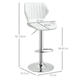 easycomfort easycomfort set 2 sgabelli da bar ergonomici ad altezza regolabile con poggiapiedi 47x51 5x92 114 cm bianco