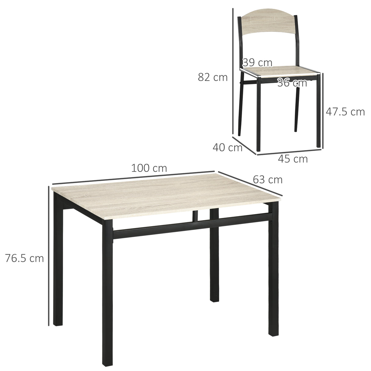 immagine-3-easycomfort-easycomfort-set-da-pranzo-con-tavolo-rettangolare-e-4-sedie-in-acciaio-e-mdf-nero-e-rovere