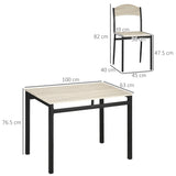 immagine-3-easycomfort-easycomfort-set-da-pranzo-con-tavolo-rettangolare-e-4-sedie-in-acciaio-e-mdf-nero-e-rovere