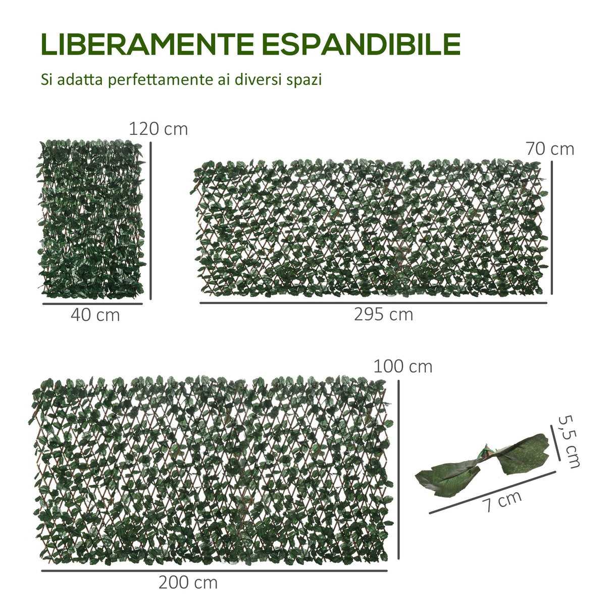 easycomfort easycomfort siepe artificiale a 2 sezioni da 356 foglie di edera in poliestere e rattan 200x100 cm verde e marrone