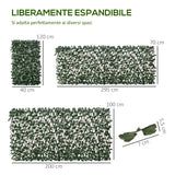 easycomfort easycomfort siepe artificiale a 2 sezioni da 356 foglie di edera in poliestere e rattan 200x100 cm verde e marrone
